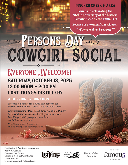 Persons Day, Cowgirl Social, Oct 18, noon - 2pm